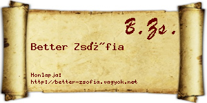 Better Zsófia névjegykártya